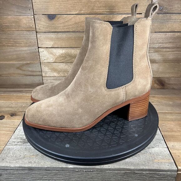 Steve Madden Women's Rhiannon Chelsea Boots Cognac Brown Suede Size 8.5 - Picture 3 of 10